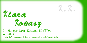 klara kopasz business card